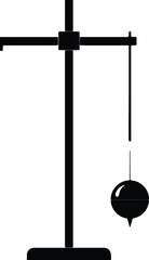 Silhouette Classic Plumb Bob Measuring Device and Construction Tool Vector Illustration