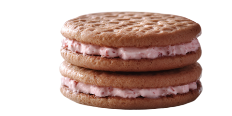 Stacked cookies with pink filling delicious dessert treat layered cookies