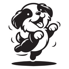 Puppy Dog Silhouette Vector   Black & White Pet Clipart © Nadir