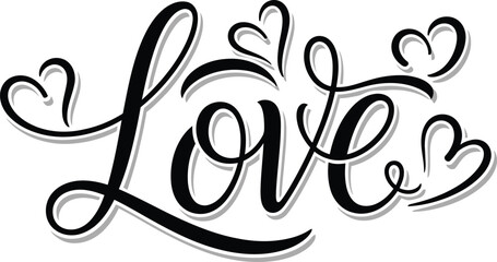 A beautiful calligraphic representation of the word love