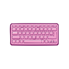 Hand-drawn purple computer keyboard illustration for design or presentation projects.
