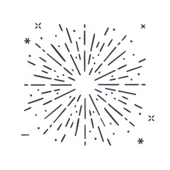 Obraz premium Starburst Radiating Lines and Dots Graphic Element Celebration and Festivities