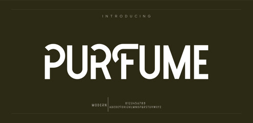 Obraz premium Purfume Minimal modern alphabet fonts. Typography minimalist urban digital fashion future creative logo font. vector illustration
