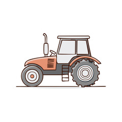 Fototapeta premium Illustration of a generic tractor with visible treads and exhaust pipe
