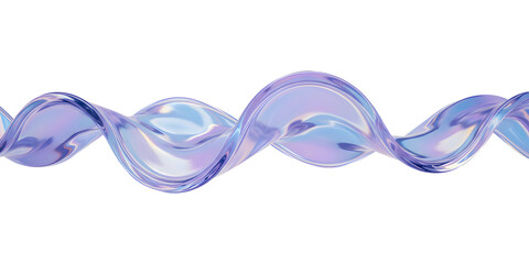 Iridescent Fluid Swirl Abstract on Transparent Background