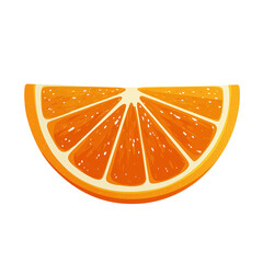Slice of Orange Fruit with Segments and Peel solated on a transparent background