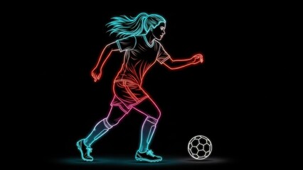 Female soccer player in action