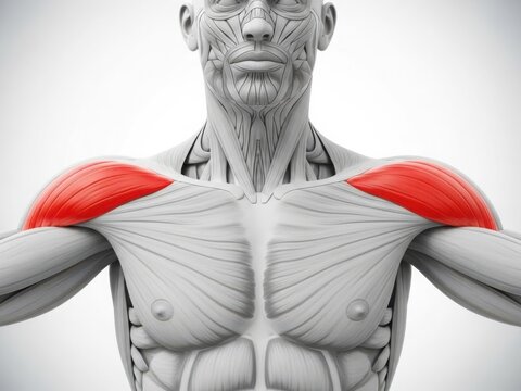 Highlighted deltoid muscles