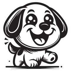Puppy Dog Silhouette Vector   Black & White Pet Clipart © Nadir