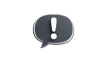 Exclamation Mark in Speech Bubble on White Background