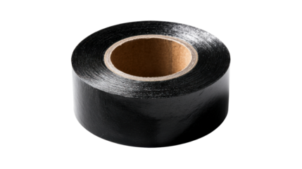Black electrical tape roll for insulation, repair, and wiring projects with a transparent background