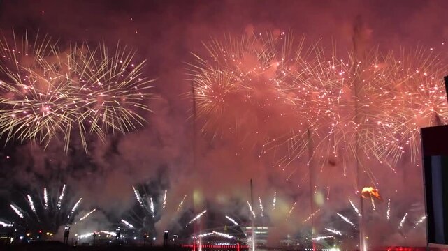 UAE National Day celebrated on December 2nd as Eid Al Etihad (Festival of the Union) Fireworks Show Celebration