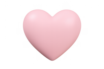 Pink 3d heart symbol representing love and romance