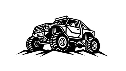 Bold Off Road Monster Truck Adventure Vector Illustration. © conell