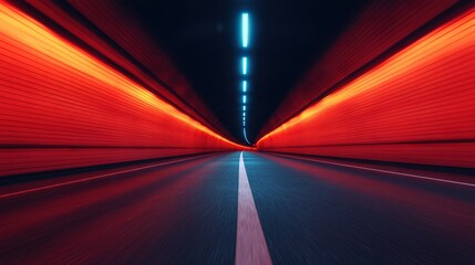 Wedding ceremony planning, A vibrant tunnel with dynamic red lighting creates a sense of speed and motion, emphasizing a futuristic atmosphere.