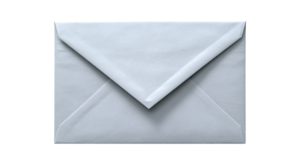 White envelope backside showing glued flap for mail, post, message, and communication concept on transparent background