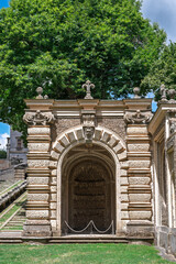 Italy - Caprarola - Palazzo Farnese - Ornate stone grotto entrance arch in the Renaissance gardens