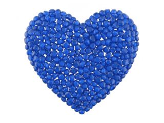 Blue heart shaped mosaic isolated on transparent background
