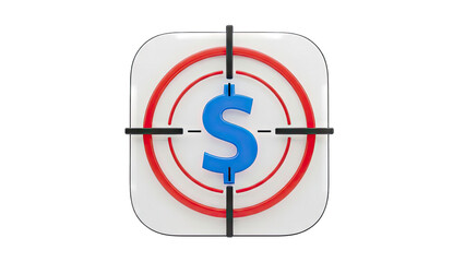 Dollar Sign in Target - Financial Goal Concept