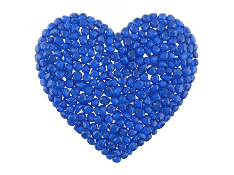 Blue heart shaped mosaic isolated on transparent background - Powered by Adobe