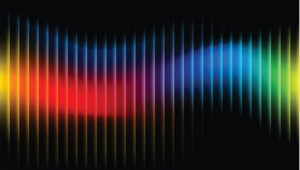 Abstract colorful light spectrum with glowing vertical bars on a dark background, creating a modern, dynamic and futuristic visual effect