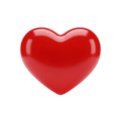 Fototapeta premium A shiny red heart isolated on transparent background