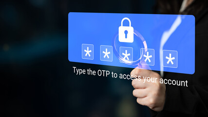 A user interacts with a digital screen, entering a one-time password to securely access their...