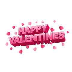 Fototapeta premium Happy valentine's day isolated on transparent background