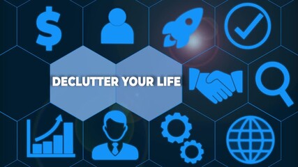 Conceptual hand writing showing Declutter Your Life. Concept meaning To eliminate extraneous things or information in life Woman wear work