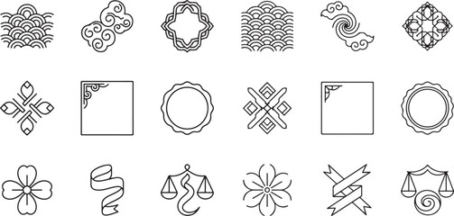 Chinese New Year Cultural Icons Set &ndash; Editable EPS Illustration