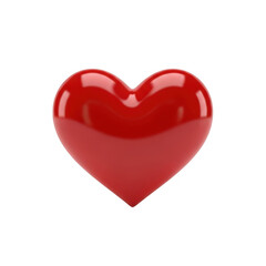 Obraz premium Glossy red heart isolated on transparent background