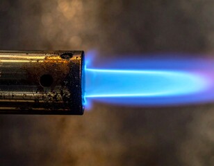 Industrial Torch Flame: A close-up shot captures the intense, mesmerizing blue flame of an industrial torch, embodying the raw power and precision of modern technology.