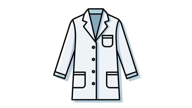 Vector illustration of a white lab coat with pockets and buttons