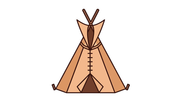 Minimalist vector illustration of a traditional teepee tent