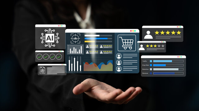 Explore a captivating digital visualization of data analytics featuring user interface elements that showcase performance metrics, statistics, and trends in technology. Gantry - Powered by Adobe