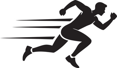 Runner Clipart, Dynamic Pose with Speed Trails, Sports and Fitness Symbol