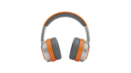 Modern Orange and Gray Over-Ear Headphones
