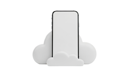 Smartphone with Cloud Graphics Mockup