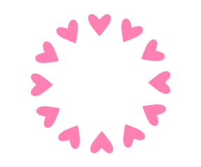 Pink heart circle frame