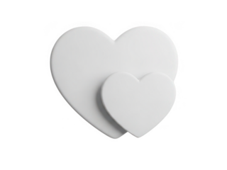Three interlocking hearts isolated on transparent background