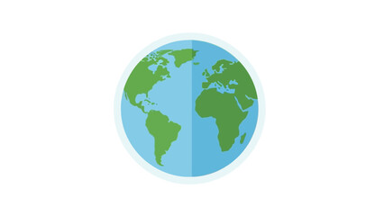 Flat design illustration of Earth globe on white background