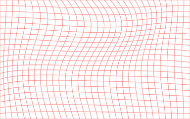 Red wavy grid lines abstract background with curved geometric pattern for modern design, posters,...