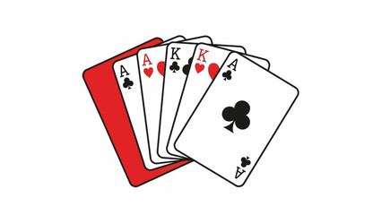 Obraz premium Royal flush poker hand with playing cards on white background