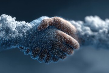 Handshake represents it Consulting digital Transformation and Global Network Connection