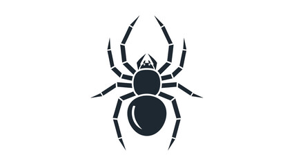 Obraz premium Minimalist black spider silhouette on white background