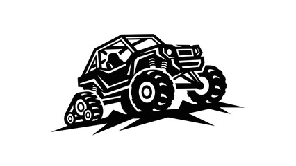 Monochromatic Off Road Buggy Vehicle Illustration.