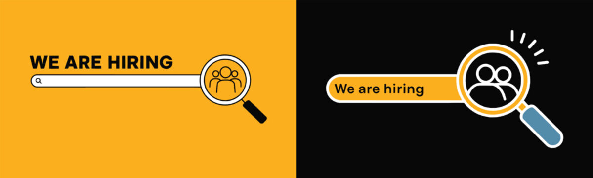 Job search icons illustrate the ongoing process of finding and recruiting new personnel in a modern business environment