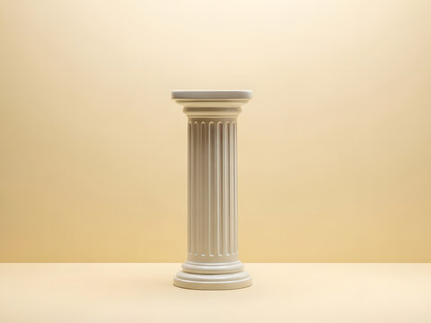 White marble classical column pedestal antique Greek Roman architecture.