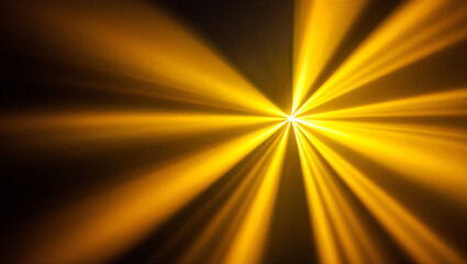 Naklejka premium Bright golden light bursting from a central point on a dark background