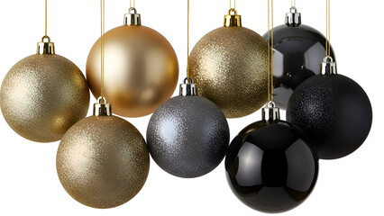 Luxury christmas ornaments hanging in air